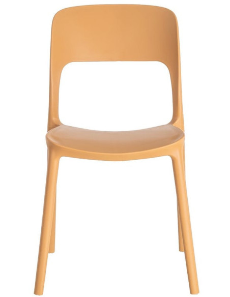 Lot de 4 Chaises de jardin design Polypropylène Jaune ocre Montelia 