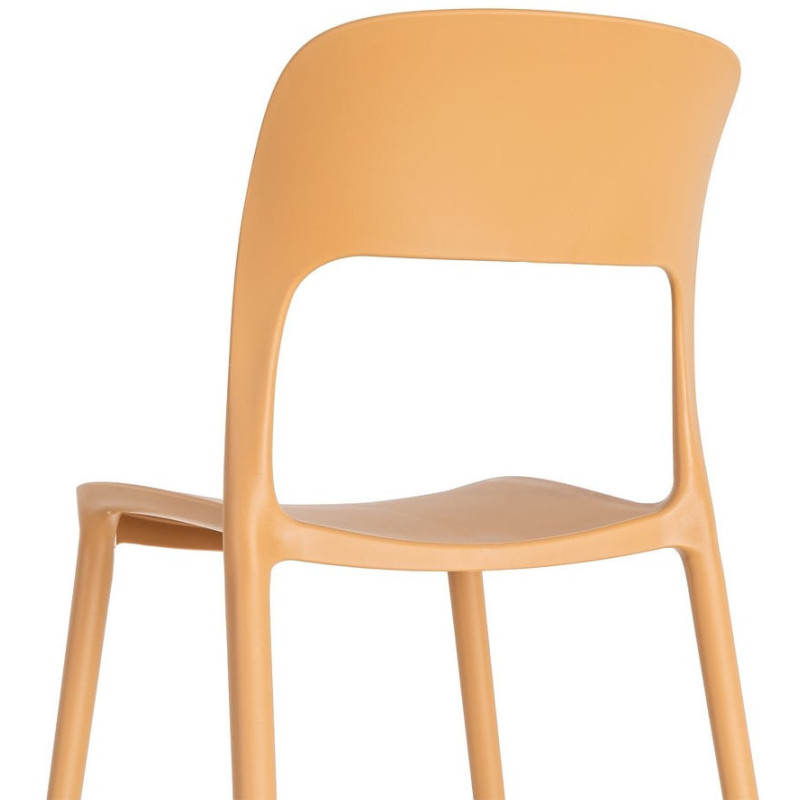 Lot de 4 Chaises de jardin design Polypropylène Jaune ocre Montelia 