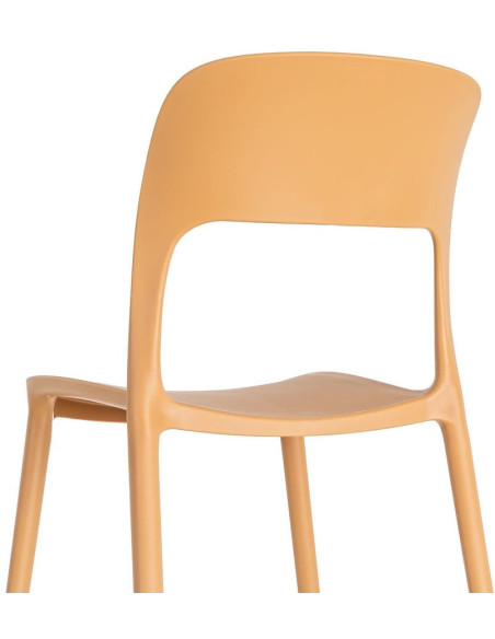 Lot de 4 Chaises de jardin design Polypropylène Jaune ocre Montelia 