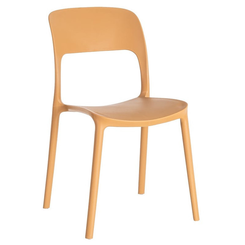 Lot de 4 Chaises de jardin design Polypropylène Jaune ocre Montelia