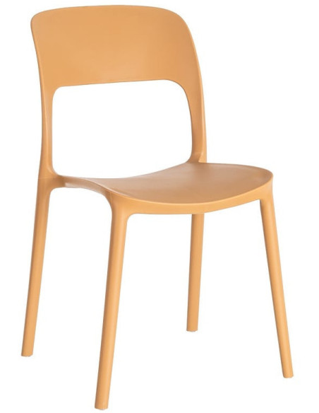 Lot de 4 Chaises de jardin design Polypropylène Jaune ocre Montelia