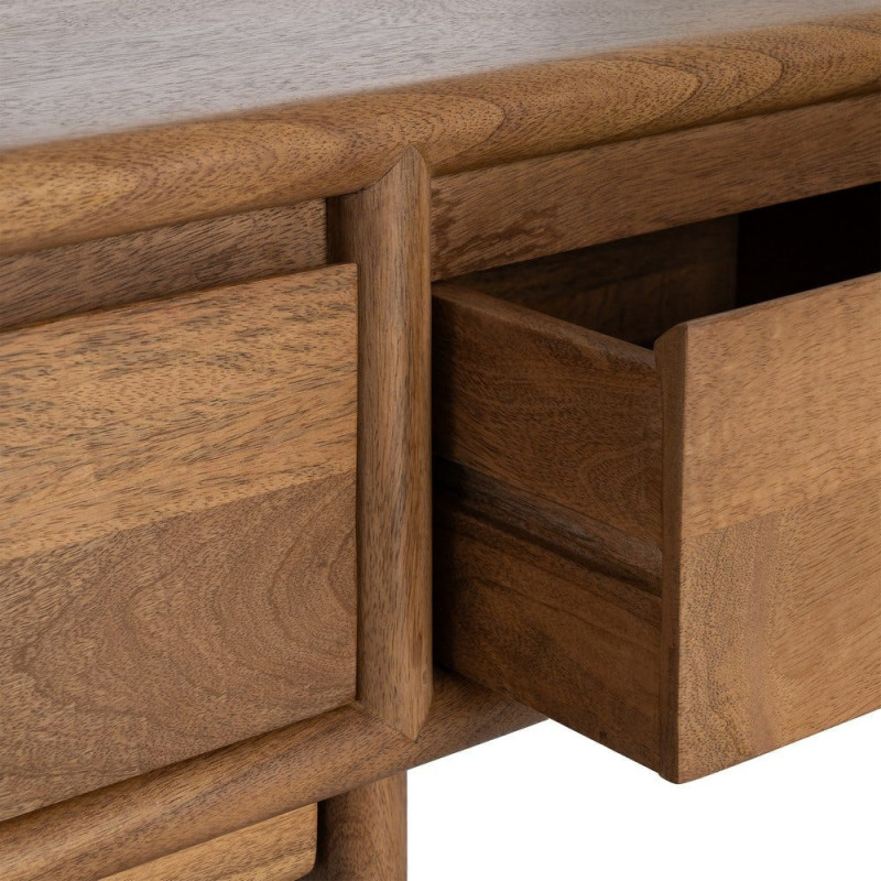 Meuble TV design japandi minimaliste lignes épurées 4 tiroirs 180 cm Bois de manguier Naturel Senvara 