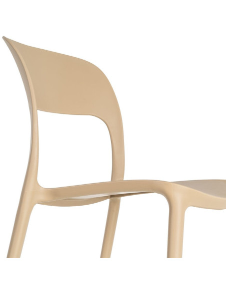 Lot de 4 Chaises de jardin design Polypropylène Beige Montelia 