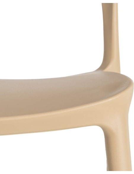 Lot de 4 Chaises de jardin design Polypropylène Beige Montelia 