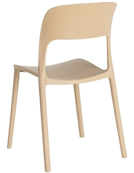 Lot de 4 Chaises de jardin design Polypropylène Beige Montelia 