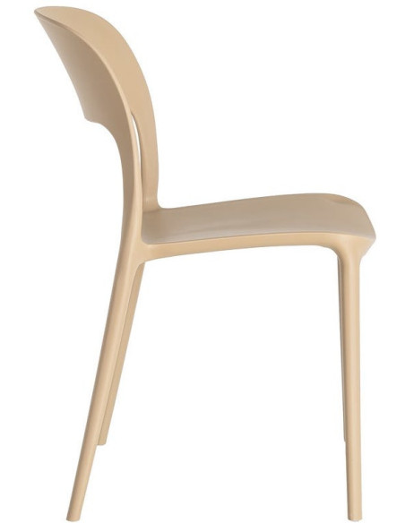 Lot de 4 Chaises de jardin design Polypropylène Beige Montelia 
