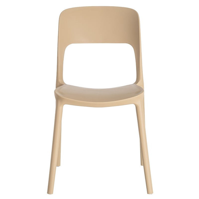 Lot de 4 Chaises de jardin design Polypropylène Beige Montelia 