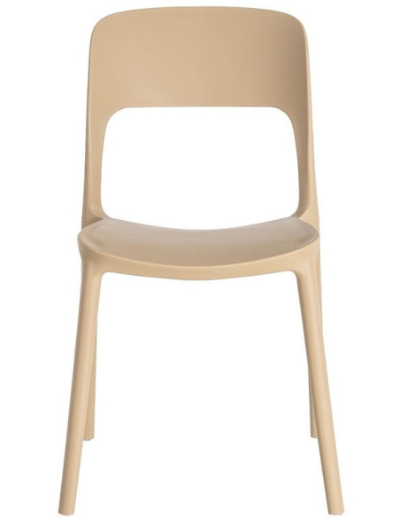 Lot de 4 Chaises de jardin design Polypropylène Beige Montelia 