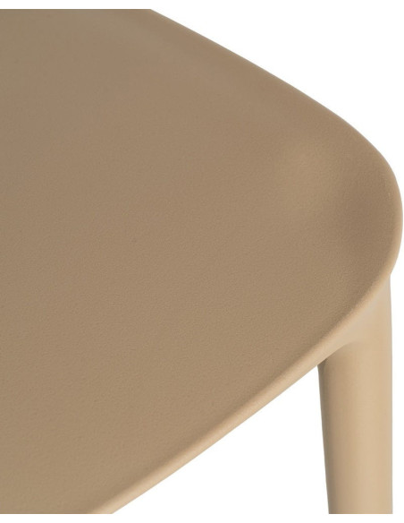 Lot de 4 Chaises de jardin design Polypropylène Beige Montelia 