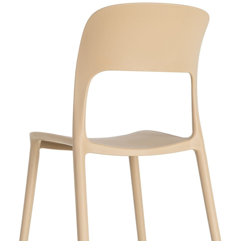 Lot de 4 Chaises de jardin design Polypropylène Beige Montelia 