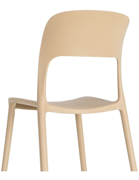 Lot de 4 Chaises de jardin design Polypropylène Beige Montelia 