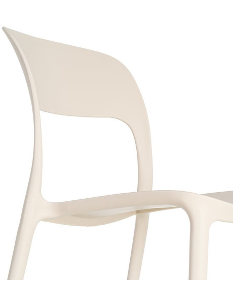 Lot de 4 Chaises de jardin design Polypropylène Blanc crème Montelia 