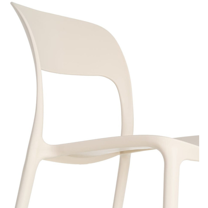 Lot de 4 Chaises de jardin design Polypropylène Blanc crème Montelia 