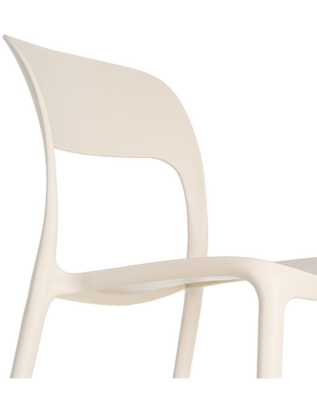 Lot de 4 Chaises de jardin design Polypropylène Blanc crème Montelia 