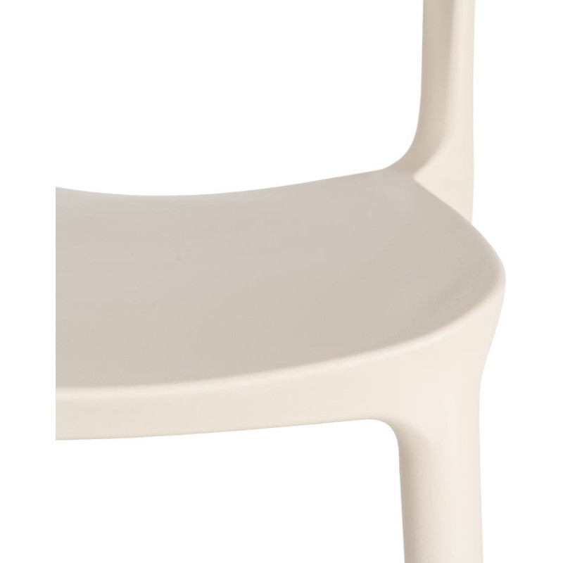 Lot de 4 Chaises de jardin design Polypropylène Blanc crème Montelia 