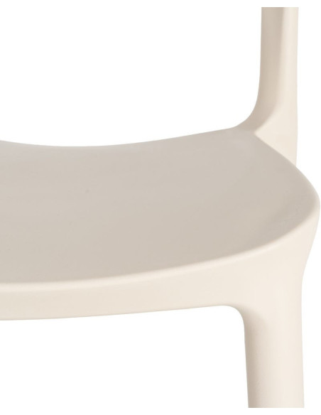 Lot de 4 Chaises de jardin design Polypropylène Blanc crème Montelia 