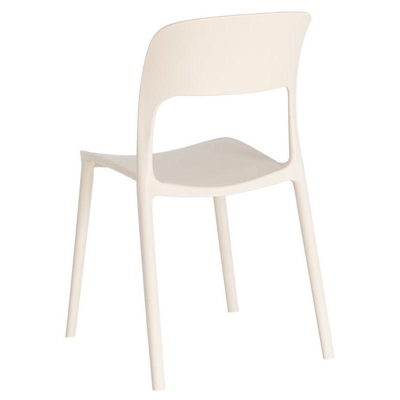 Lot de 4 Chaises de jardin design Polypropylène Blanc crème Montelia 