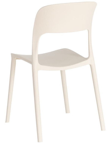 Lot de 4 Chaises de jardin design Polypropylène Blanc crème Montelia 