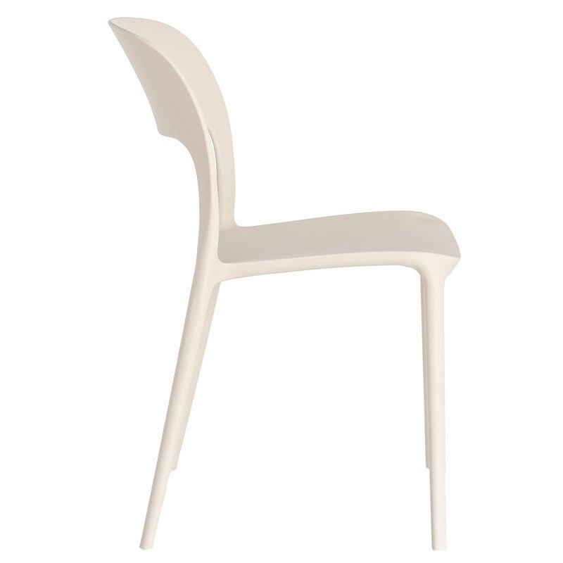 Lot de 4 Chaises de jardin design Polypropylène Blanc crème Montelia 