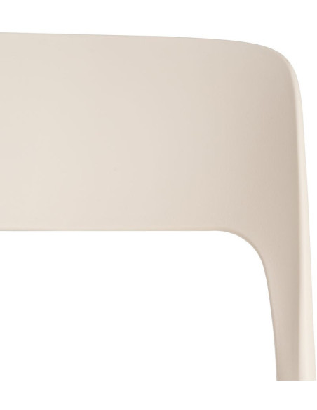 Lot de 4 Chaises de jardin design Polypropylène Blanc crème Montelia 