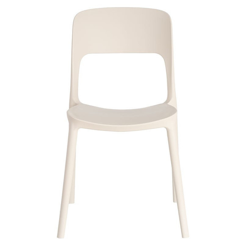 Lot de 4 Chaises de jardin design Polypropylène Blanc crème Montelia 