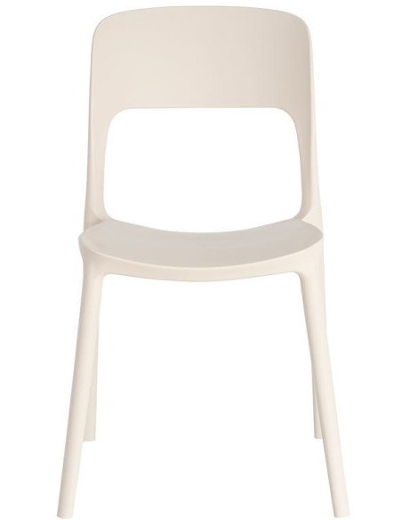 Lot de 4 Chaises de jardin design Polypropylène Blanc crème Montelia 