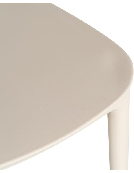 Lot de 4 Chaises de jardin design Polypropylène Blanc crème Montelia 