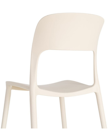 Lot de 4 Chaises de jardin design Polypropylène Blanc crème Montelia 
