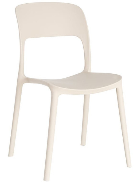 Lot de 4 Chaises de jardin design Polypropylène Blanc crème Montelia