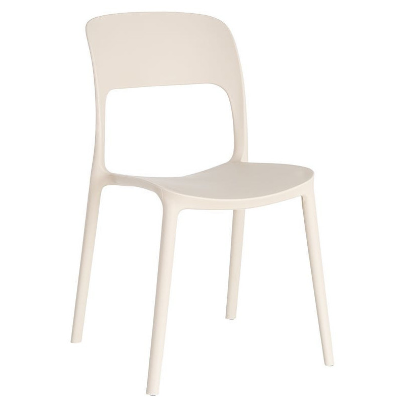 Lot de 4 Chaises de jardin design Polypropylène Blanc crème Montelia