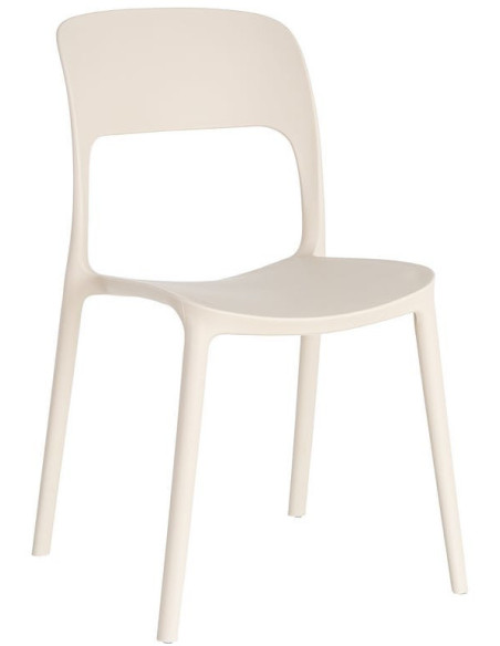 Lot de 4 Chaises de jardin design Polypropylène Blanc crème Montelia