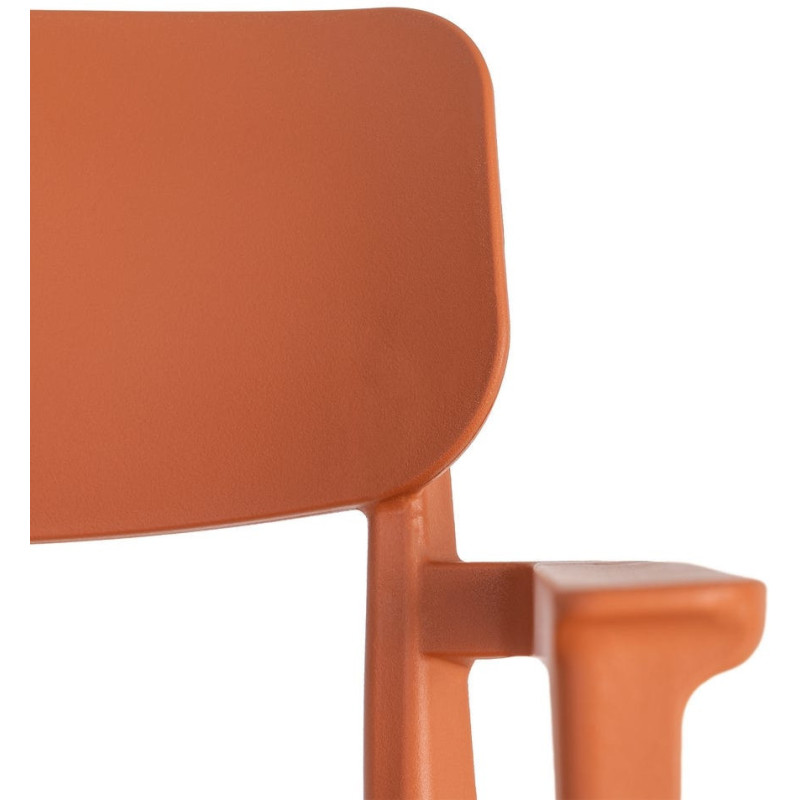 Lot de 4 Chaises de jardin design avec accoudoirs Polypropylène Rouge brique Bahiana 