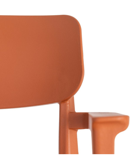 Lot de 4 Chaises de jardin design avec accoudoirs Polypropylène Rouge brique Bahiana 