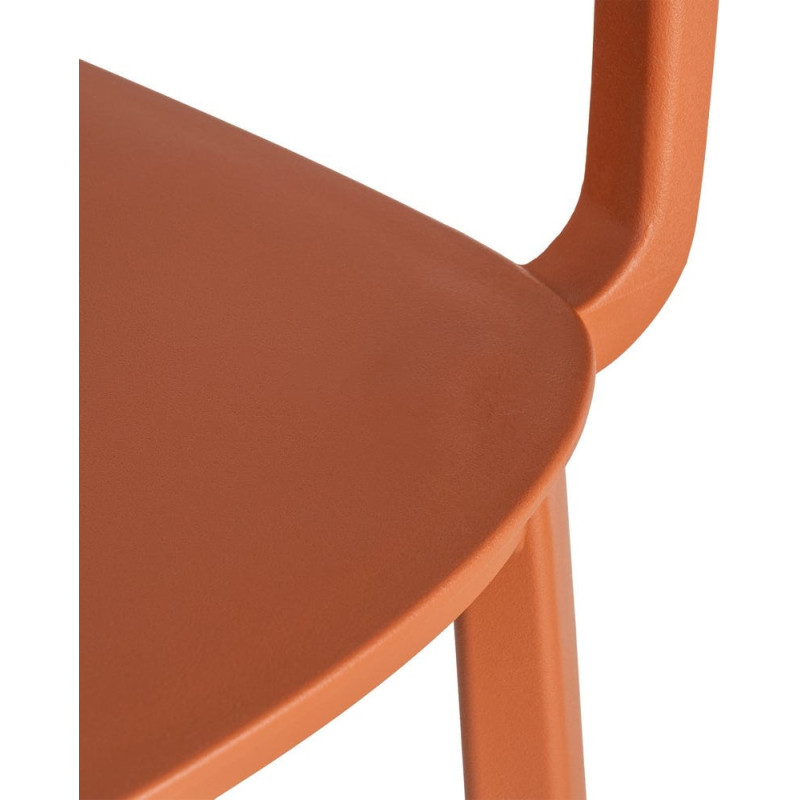 Lot de 4 Chaises de jardin design avec accoudoirs Polypropylène Rouge brique Bahiana 