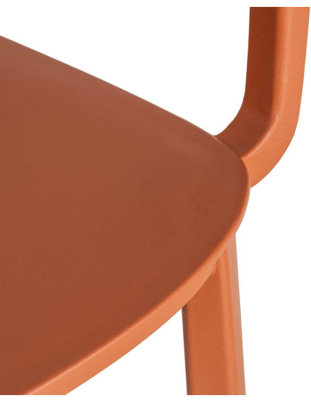 Lot de 4 Chaises de jardin design avec accoudoirs Polypropylène Rouge brique Bahiana 