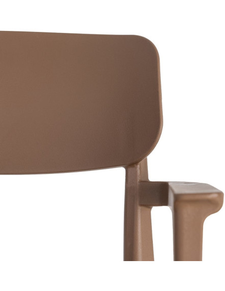 Lot de 4 Chaises de jardin design avec accoudoirs Polypropylène Marron chocolat Bahiana 