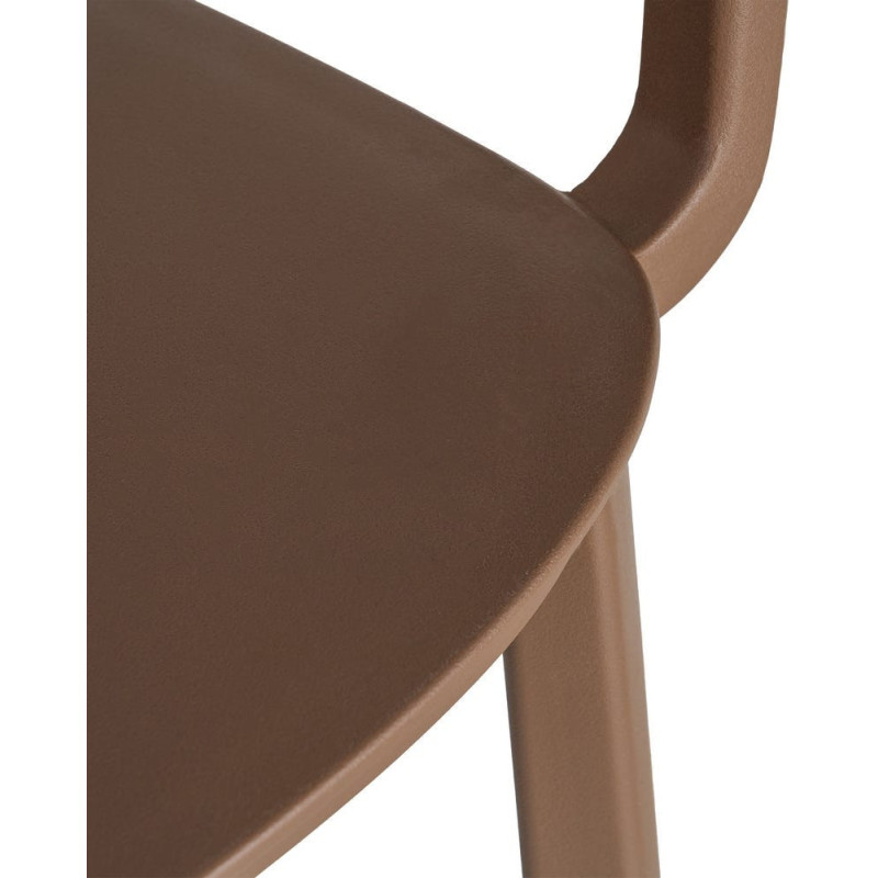 Lot de 4 Chaises de jardin design avec accoudoirs Polypropylène Marron chocolat Bahiana 