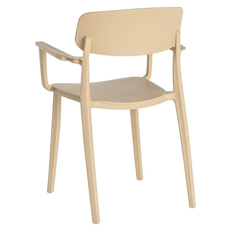 Lot de 4 Chaises de jardin design avec accoudoirs Polypropylène Beige Bahiana 