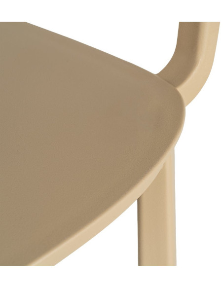 Lot de 4 Chaises de jardin design avec accoudoirs Polypropylène Beige Bahiana 