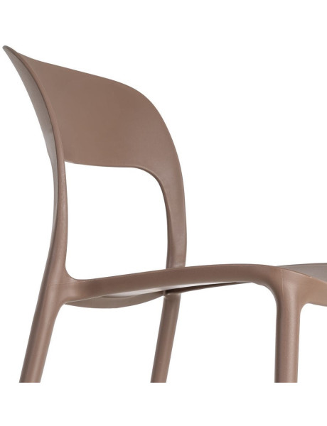 Lot de 4 Chaises de jardin design Polypropylène Marron chocolat Montelia 