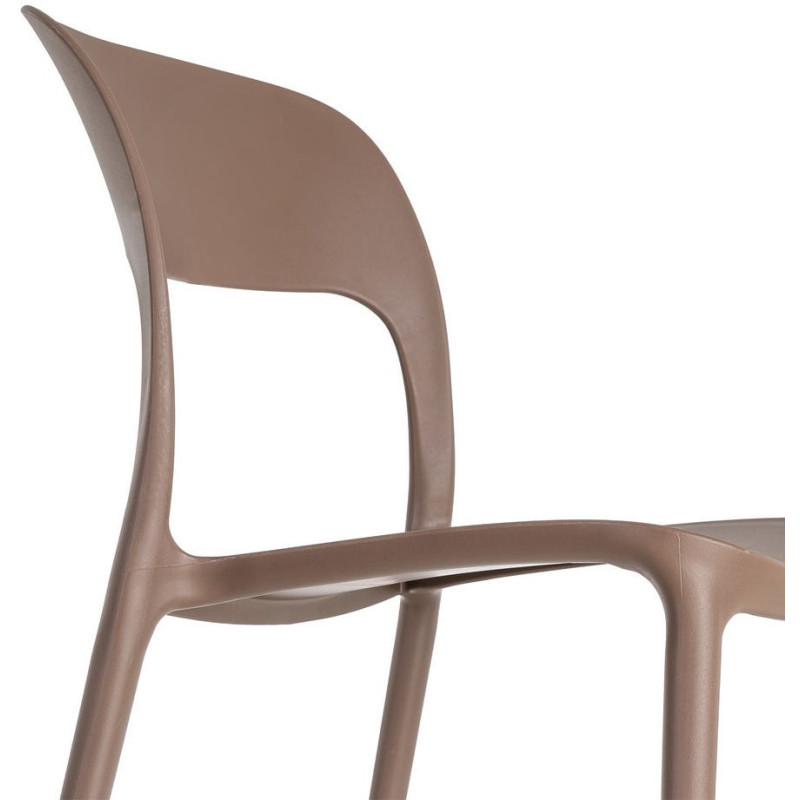 Lot de 4 Chaises de jardin design Polypropylène Marron chocolat Montelia 