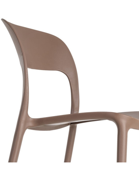 Lot de 4 Chaises de jardin design Polypropylène Marron chocolat Montelia 