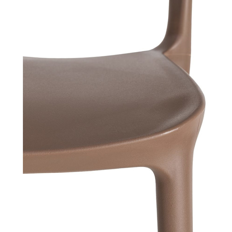 Lot de 4 Chaises de jardin design Polypropylène Marron chocolat Montelia 