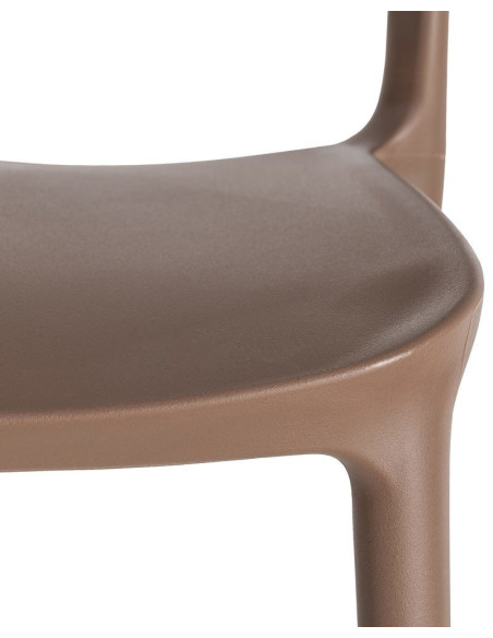 Lot de 4 Chaises de jardin design Polypropylène Marron chocolat Montelia 