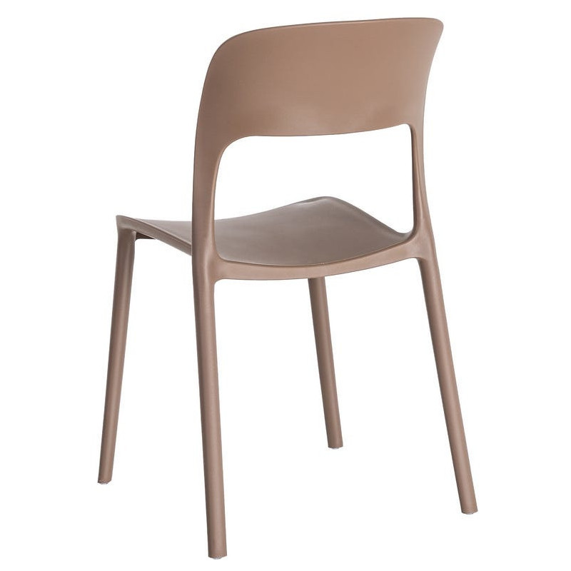 Lot de 4 Chaises de jardin design Polypropylène Marron chocolat Montelia 