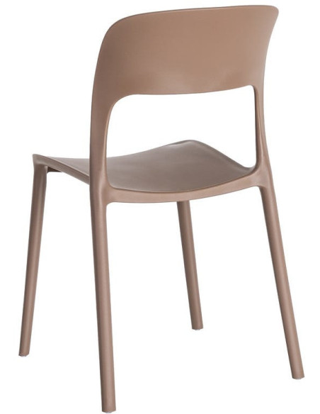 Lot de 4 Chaises de jardin design Polypropylène Marron chocolat Montelia 