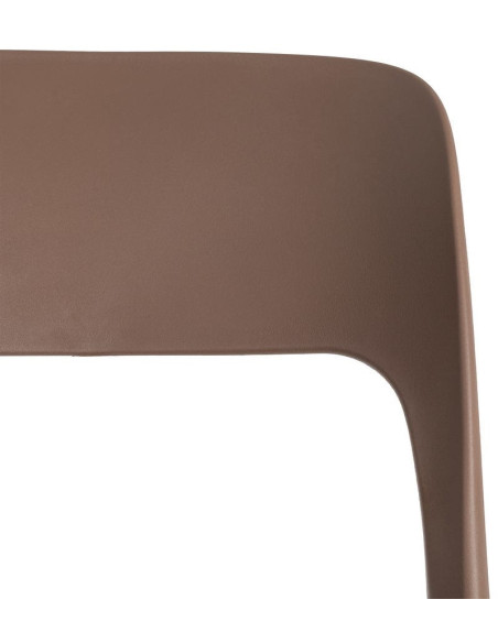 Lot de 4 Chaises de jardin design Polypropylène Marron chocolat Montelia 