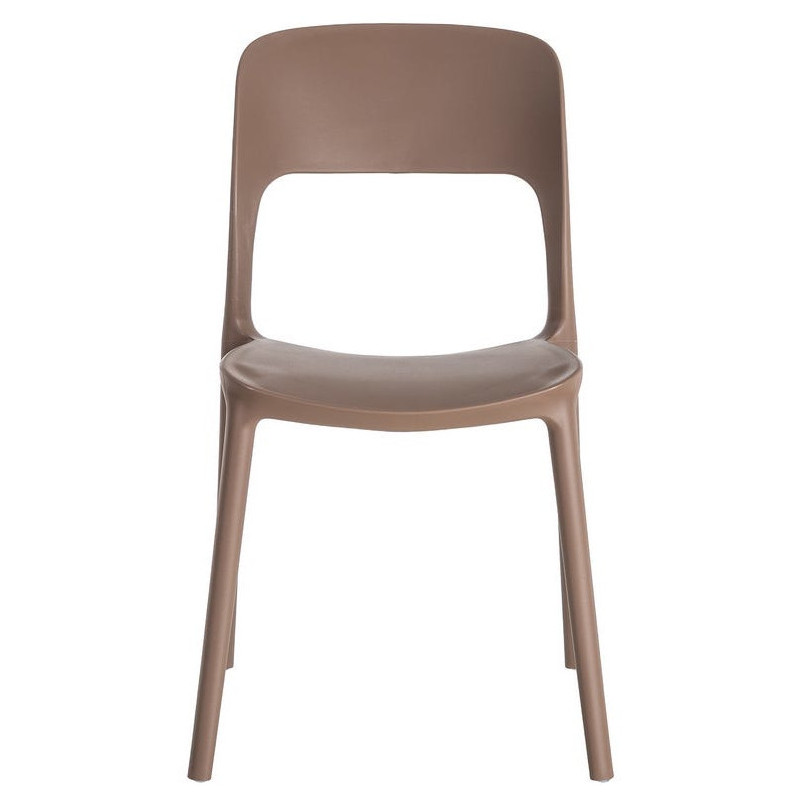 Lot de 4 Chaises de jardin design Polypropylène Marron chocolat Montelia 