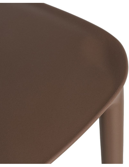 Lot de 4 Chaises de jardin design Polypropylène Marron chocolat Montelia 