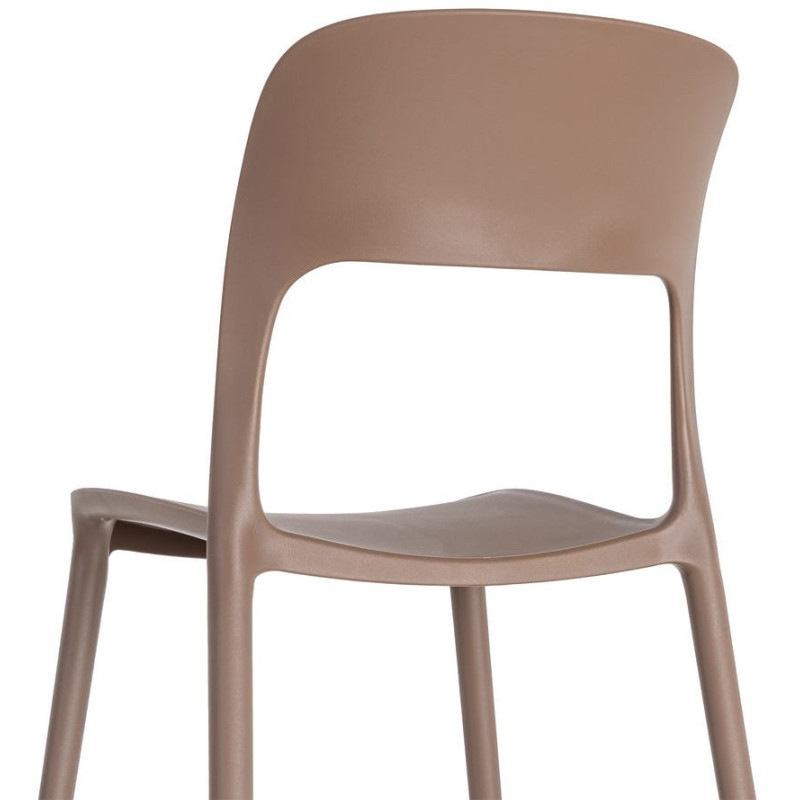 Lot de 4 Chaises de jardin design Polypropylène Marron chocolat Montelia 